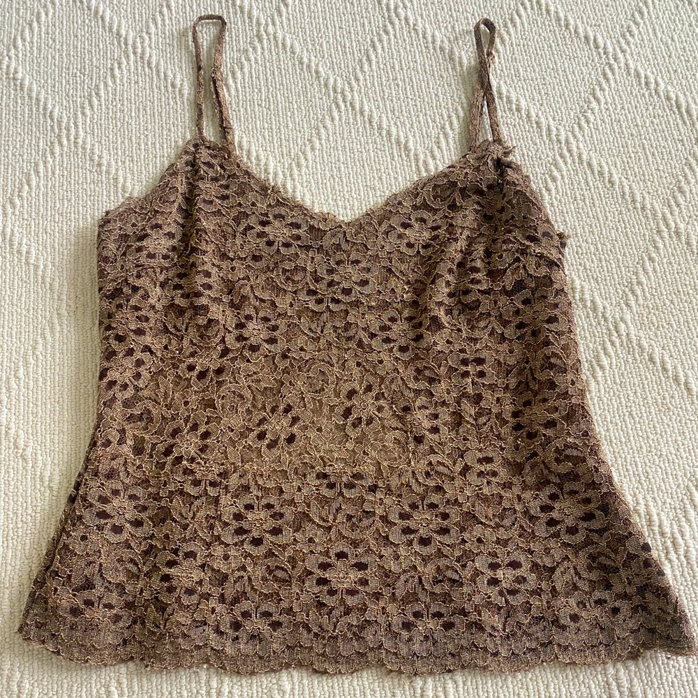 Brown Lace Camisole Top